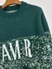 Herrtröjor tröja 2023 Autumn Winter Sesame dot brev design långärmad casual mode rund hals