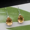 Boucles d'oreilles pendantes Hermosa incroyable larme HoneyTopaz rouge grenat plaqué argent pour femmes bijoux de mode 1 1/4 pouces