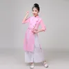 Stage Wear Children Chinese National Yangko Dance Dress Kids Girl Fan Costume Child Umbrella Outfit