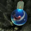 wholesale Ampoule d'ornement de Noël vierge par sublimation 7 couleurs changeantes Impression Acrylique Lumière LED de Noël ZZ LL BJ
