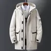 Vestes pour hommes Arrivée Style coréen Hommes Blanc Canard Vers Le Bas Veste D'hiver Couples Solide Qualité Mi Longueur Manteau Chaud À Capuchon Manteau Mâle 059 231206