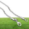 12 pcs 3 mm flash hemp rope silver chain necklace high quality 925 sterling silver plated charm unisex silver chain necklac2788393