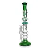 Phoenixstar Glass Hookahs 직선 키 큰 봉 글리세린 냉동 가능한 코일 튜브 튜브 파이프 트리플 벌집 PERC Heady Glass Bong Pipes 17 인치