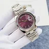 Wristwatches Men's Luxury Automatic Mechanical Purple Ice 37mm Dial Stainless Steel 904L Classic Fashion Brand Watch