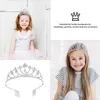 Bandanas çocuk doğum günü tiara rhinestone kız taç saç aksesuarları küçük çocuk headdress çocuk 5. mücevher Bayan İnci