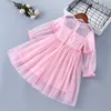 Girl's Dresses Girl's Dress Spring/Summer 2024 Children's Lace Princess Party Dress Baby Girl Wedding Dress Children's Long Sleeved Dress 7 Years 2312306