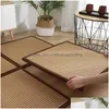 Carpets Folding Rattan Floor Mat Thick Living Room Slee Tatami Carpet Pad Summer Baby Play Non-Slip R230725 Drop Delivery Home Garde Dh24Q