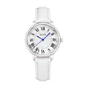 Relógios de pulso reloj para mujer lembrança luz luxo moda negócios alto nível de aparência delicado nicho redondo dial pulseira de relógio de couro