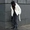 Pelliccia da donna Pelliccia sintetica Manteau en fausse fourrure ceinture blanc pur pour femme veste en peluche moelleuse pardessus chauds mode de 231205