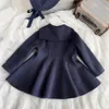 Kurtki wełniane dla dzieci wełniane dla dziewcząt granatowe sukienki kurtka płaszcz niemowlęta Fall Emwear Pass 1 8years 231206