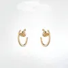 Fashion titanium steel nails Stud earrings for mens and women gold silver jewelry for lovers couple rings gift NRJ235n