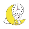 Horloges murales lune dessin animé créatif calme salon chambre enfants maternelle horloge suspendue belle table décorative