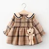 Girl's Dresses 2023 Autumn Newborn Baby Clothing Preschool Girls Princess Plaid Baby Clothing 0-2y Tank Top 2312306