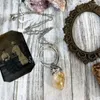 Ожерелья с подвеской NM39980, ожерелье с кристаллами необработанного аметиста и цитрина, посеребренная цепочка, коллекция Foxlark для женщин