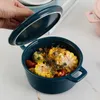 Bowls Creative Ceramic Stew Cup With Two Ears Cover Household Kitchen Restaurant Supplies 400mL Bird's Nest Steamed Egg Soup Pot
