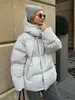 Femmes vers le bas Parkas Bornladies veste matelassée femmes hiver manteau ample Vintage pain vêtements d'extérieur bureau dames chaud coton doudoune 231206