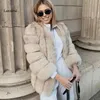 Women's Fur Faux Fake Coat Silver Women Winter black Coats Long Sleeve Jacket Outerwear Fashion casaco feminino 231205