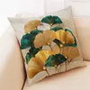 Cushion/Decorative Ginkgo Leaf Cotton Linen Case for Sofa Car Covers Home Decorative Cushion Covers 45x45cm Bedroom Waist case