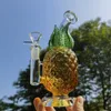 8-Zoll-Ananas-Glasbong-Recycler, schwere Rauchpfeifen, Shisha-Bongs + Glasschüssel