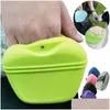 Bols pour chiens Mangeoires Sile Treat Pouch-Petit sac de dressage pour animaux de compagnie-Sac portable pour laisse avec fermeture magnétique et clip de taille Drop Delivery Ho Dhnif