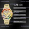 Altri orologi oro da uomo MISSFOX Rainbow Baugette polsini al quarzo classici ed eleganti con calendario orologio con diamanti Dropshipping T240330