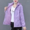 Kadın Trençkotları Bahar Sonbahar Kadınlar Ceket Moda Baskılı Su Geçirmez Ceket Sıradan Dağcılık Kapüşonlu Famal Famal Windbreaker