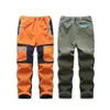 Trousers Fashion Brand Waterproof Boy Girl kids Pants Warm Trousers Sporty Climbing leggings Children Patchwork Soft Shell Outfits autumn 231206