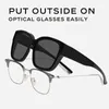 Occhiali da sole CAPONI pieghevoli fit-over per donna leggeri TR-90 occhiali da sole polarizzati tonalità nere piegate con scatola rotonda CP3125