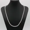 24 Inches Classic Rope Chain Thick Solid 18k White Gold Filled Womens Mens Necklace ed Knot Chain 6mm Wide292K