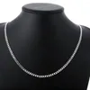 Chains Classic Silver Color Necklaces Jewelry 16-30 Inches Exquisite 4MM Sideways Chain Necklace High Quality Christmas Gifts