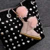 Keychains Lanyards Real Shearling Lamb Fur Lined Boot Key Chain Key Ring Purse Backpack Accessory Suede Handbag Pendants 231205