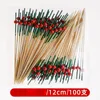 Forks 100pcs 12cm Bamboo Toothpicks Pick Buffet Cupcake Fruit Fork Party Dessert Salad Stick Cocktail Skewer For Wedding Decor 231206