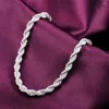Braccialetti di collegamento All'ingrosso della fabbrica Bello modo elegante 925 placcato argento corda di fascino braccialetto bello gioielli splendidi di alta qualità