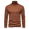 Men's Sweaters Pull a col roule pour hommes pulls a fond tricots decontractes coupe couvertes pull solide commande par document mode masculine 231205