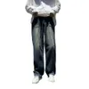 Jeans Heren Amerikaanse Retro Losse rechte pijpen Wijde pijpen Lange broeken Herfst en winter High Street Vibe Gewassen en gedragen Mopbroeken