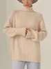 Pulls pour femmes Mode Femmes Automne Hiver Lâche Pulls à col roulé Coréen Casual Manches longues Top Chaud Tricots Pulls de Noël