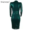 Abiti sexy urbani Bangniweigou-Robe argentee a manches longues pour femme elegante a paillettes tenue de travail de Bureau de soiree pour automne et hiver 231206