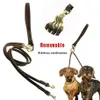 Multi-function 2 Ways Dog Leash Double Two Pet Leather Leads Removable anti twining Walking and Training 2 Small Medium Dogs 21032192l