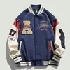 Męskie kurtki streetwear stary vintage patchwork bomber bombowca studencka kurtka men kolaż kurtka mężczyzn amerykańska kurtka vintage 231205