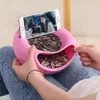 Diskplattor Creative Bowl Double Layer Dry Fruit Containrar Snacks Seeds Storage Box Garbage Holder Plate Dish Organizer med telefon Holde 231206