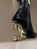 Designerschuhe Morso Vinyl Boots Frauen GCD S Wolf Zähne extra lange elastische Stiefel Mode Patent Leder Spike Sexy High Heels Stiefel Größe 35-41