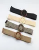 Women039s Belt Weave Wood Buckle Dress Decoration Lady Fashion Belt 4 Colors S5385215353