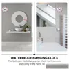 Wall Clocks Sucker Clock Waterproof Hanging Operated Mirror Anti-Fog Silent Bathroom Plastic Drop Delivery Home Garden Decor Dhbz0