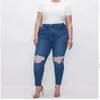 Jeans da donna 2023 Primavera Estate Plus Size Pantaloni skinny strappati per la contrazione della pancia e per il sollevamento dei fianchi