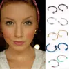 Hihpop fashion Délicat Faux Septum Médical Titane Anneau De Nez Piercing Argent Or Corps Clip Cerceau Pour Femmes Filles Nez Goujons Anneaux Bijoux Cadeau Punk style de rue