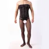 Best Sell Male Underwear Mens Sexy Costumes Lingerie Crotchless Bodysuits Nightwear Fetish Catsuit Gentleman Exotic Sleepwear
