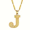 Letter Initial Capital Necklace, Stainless Steel Golden A-Z Alphabet Pendant Necklace