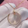 Luxury Fashion Necklace Designer Jewelry PartyHigh Version K Rose Gold Nail Full Diamond Women's Platinum Inlaid Shaped Tail Smooth