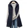 Femmes vestes femme automne et hiver moyen long à capuche léger vers le bas rembourré veste gilet coton gilet 231206