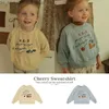 Cardigan Children's Sweatshirts 2023 Korean Autumn New Kids Girls Girls Cherry Pullover Tröja Kids Boys Sweaters Q231206